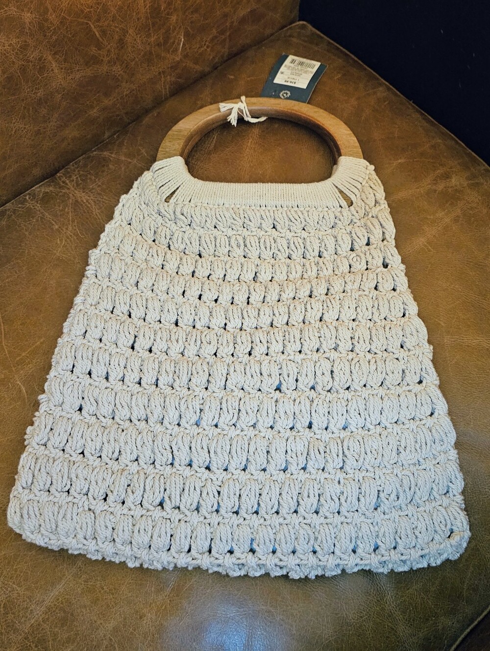 Macrame Tote Handbag NWT